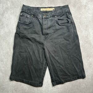 Bluff Mens Shorts 30 x 13.5 Black Denim Streetwear Hip Hop Jeans Long Y2K